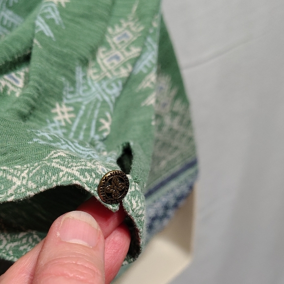Lucky Brand Green, Navy and White Boho Blouse - Picture 4 of 4